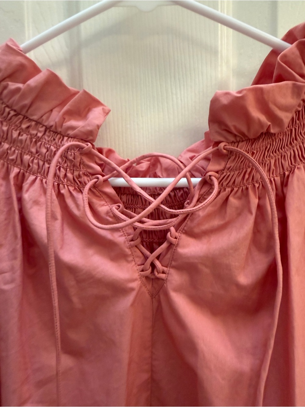 Pink Ruffled Smocked Neck Tunic - Picture 4 of 7